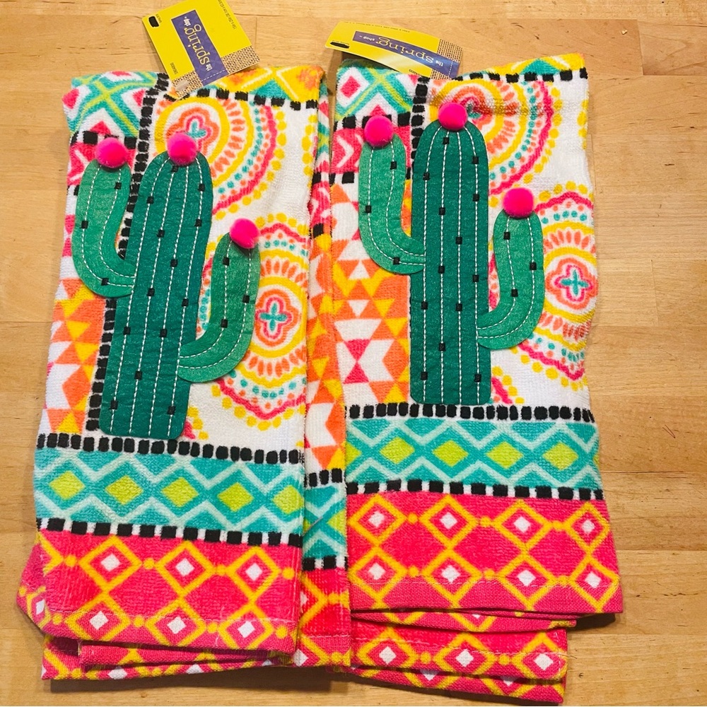Plant Lover Cactus Succulent Kitchen Towel Tea Towel Set NWT New never used